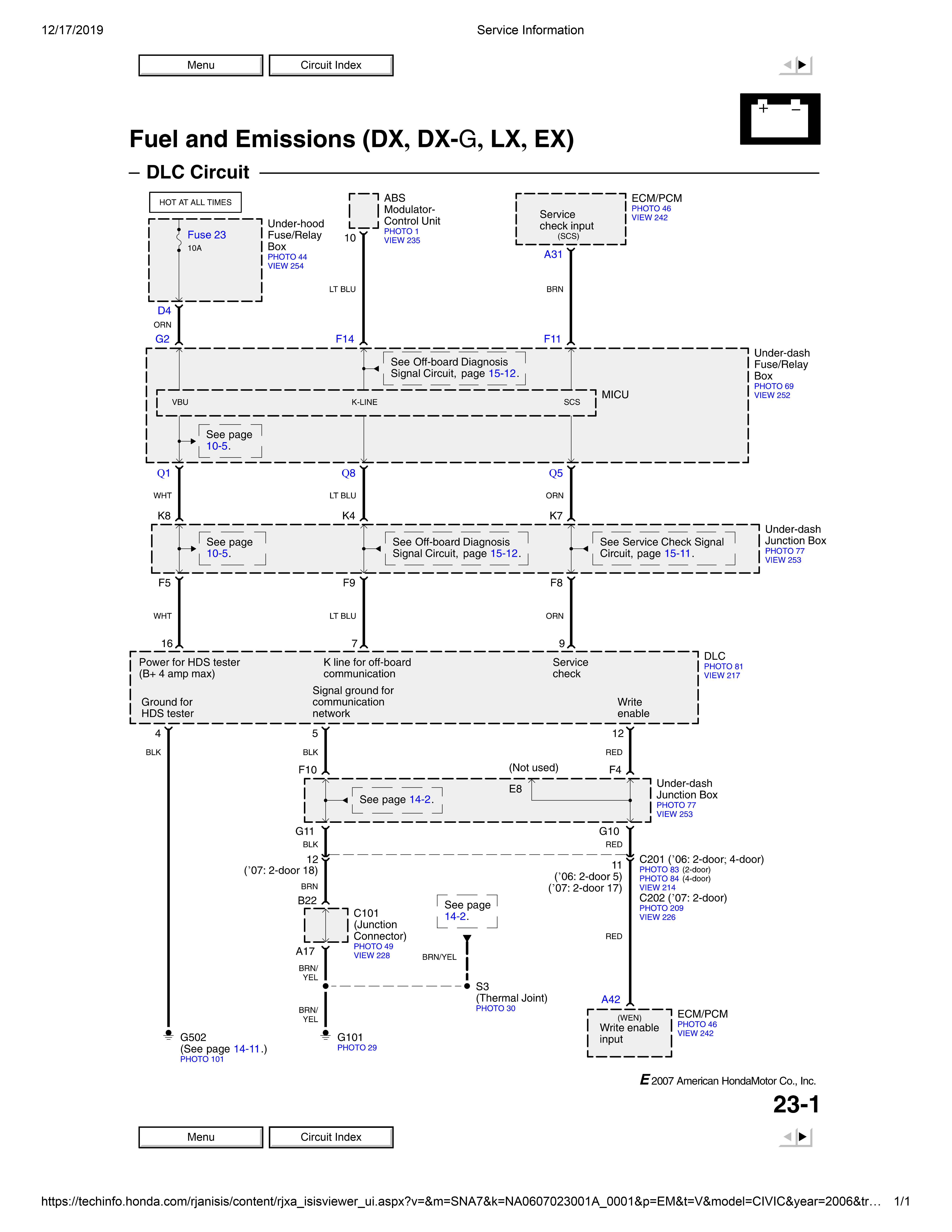 Honda Civic 2006 wiring diagrams